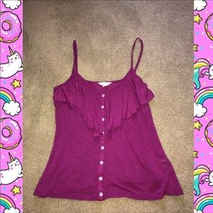 Pink ruffle tank top